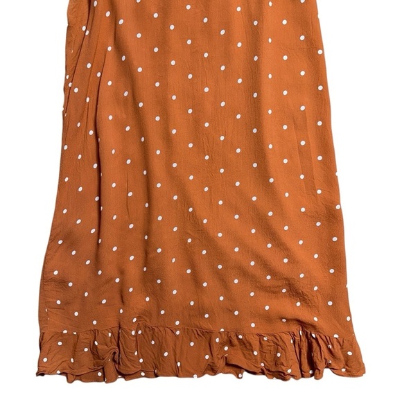 For Love & Lemons Copper Natalia Polka Dot Ruffle Midi Dress Women’s M - Picture 8 of 9